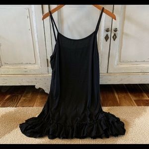 SOLD! Black Ruffled Hem Layering Tank